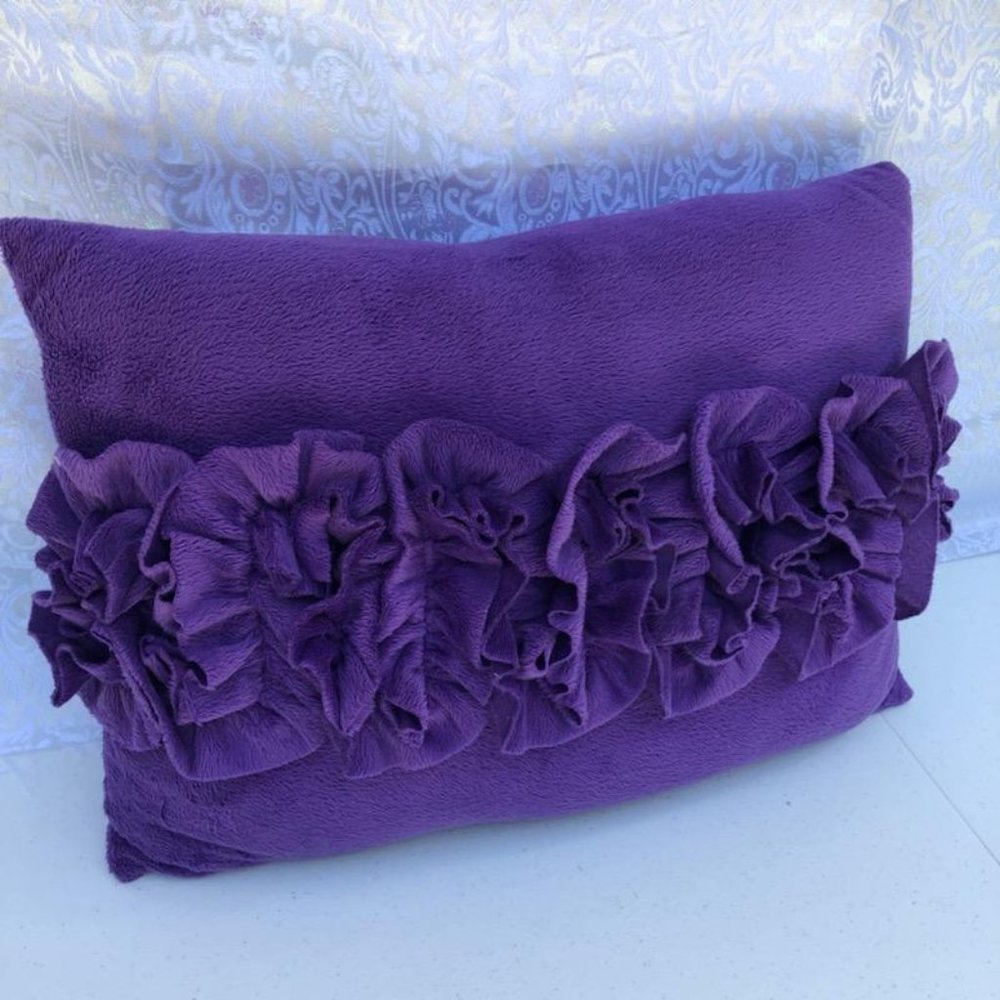 Ruffle Purple Accent Pillow